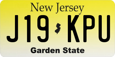 NJ license plate J19KPU
