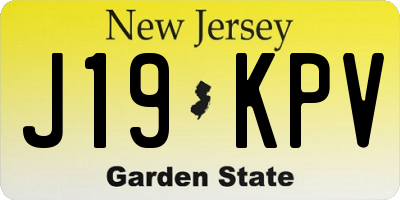 NJ license plate J19KPV