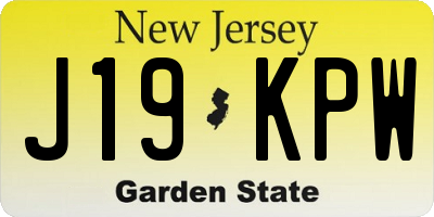NJ license plate J19KPW