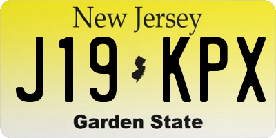 NJ license plate J19KPX