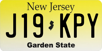 NJ license plate J19KPY