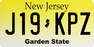 NJ license plate J19KPZ