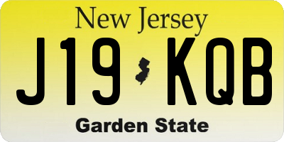 NJ license plate J19KQB