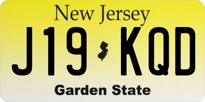 NJ license plate J19KQD