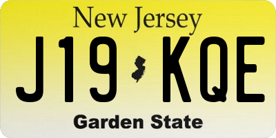 NJ license plate J19KQE