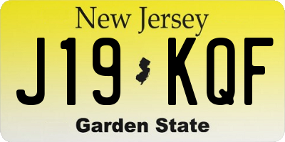 NJ license plate J19KQF