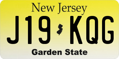 NJ license plate J19KQG