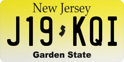 NJ license plate J19KQI