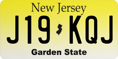 NJ license plate J19KQJ
