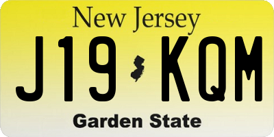 NJ license plate J19KQM