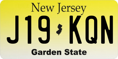 NJ license plate J19KQN