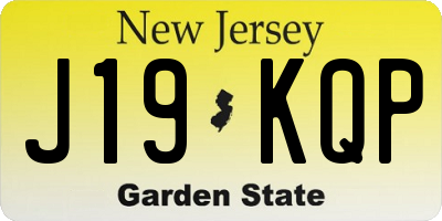 NJ license plate J19KQP