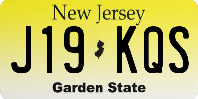 NJ license plate J19KQS
