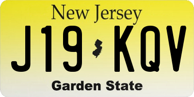 NJ license plate J19KQV