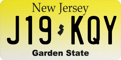 NJ license plate J19KQY