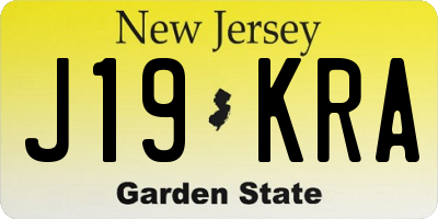 NJ license plate J19KRA