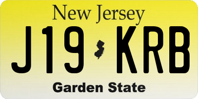 NJ license plate J19KRB