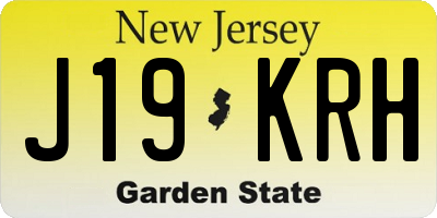 NJ license plate J19KRH