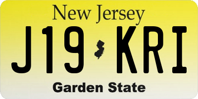 NJ license plate J19KRI
