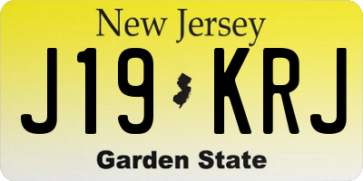 NJ license plate J19KRJ