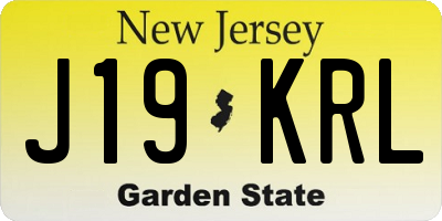 NJ license plate J19KRL