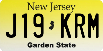 NJ license plate J19KRM
