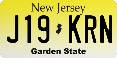 NJ license plate J19KRN