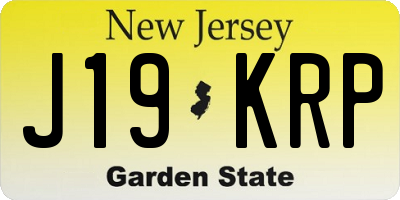 NJ license plate J19KRP