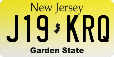 NJ license plate J19KRQ