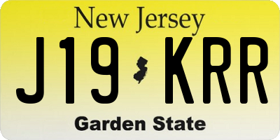 NJ license plate J19KRR