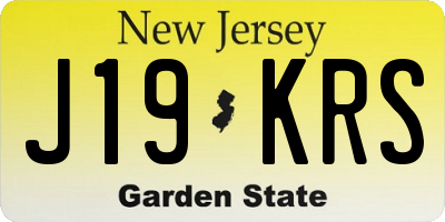 NJ license plate J19KRS
