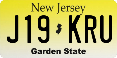 NJ license plate J19KRU