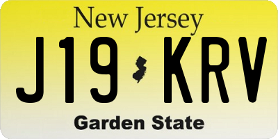 NJ license plate J19KRV