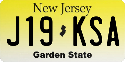 NJ license plate J19KSA