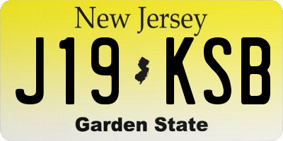 NJ license plate J19KSB