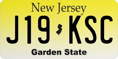 NJ license plate J19KSC