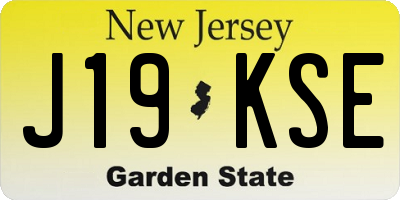 NJ license plate J19KSE