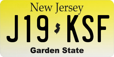 NJ license plate J19KSF