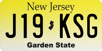 NJ license plate J19KSG
