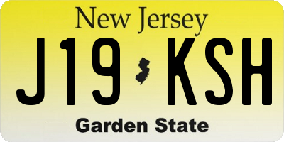 NJ license plate J19KSH