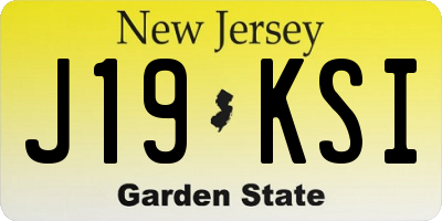 NJ license plate J19KSI