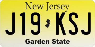 NJ license plate J19KSJ