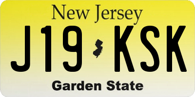 NJ license plate J19KSK