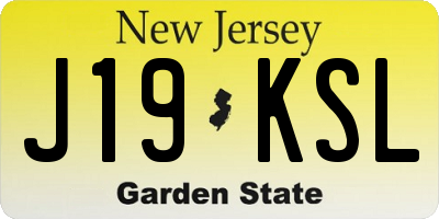 NJ license plate J19KSL