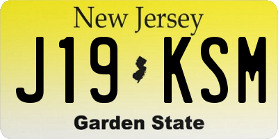 NJ license plate J19KSM