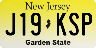 NJ license plate J19KSP