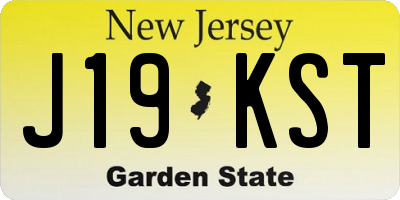 NJ license plate J19KST