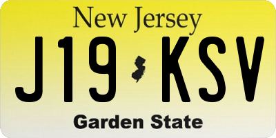 NJ license plate J19KSV