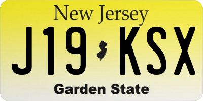 NJ license plate J19KSX