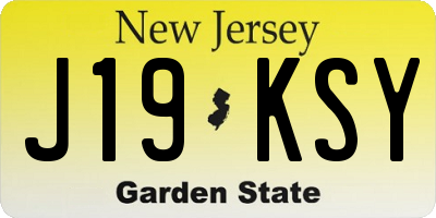NJ license plate J19KSY